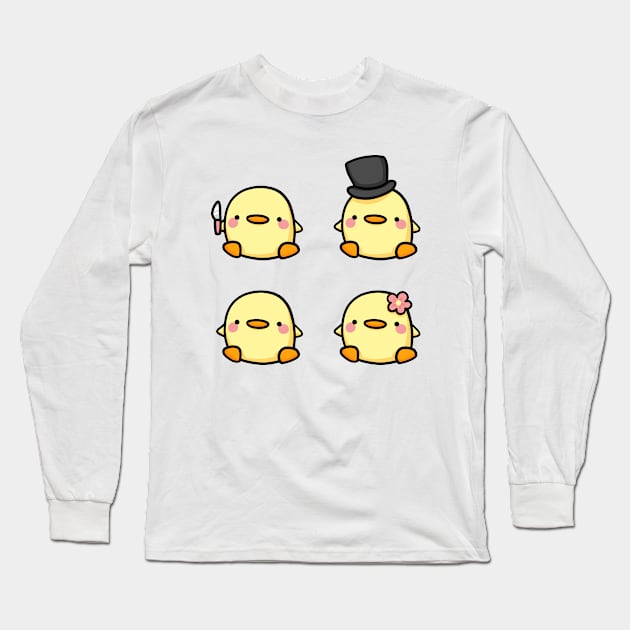 Duck with a knife and friends Long Sleeve T-Shirt by Nikamii